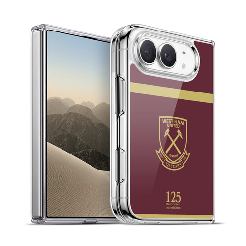 West Ham United FC 125 Year Anniversary Claret Gold Crest Soft Gel Case for Apple iPhone Duo