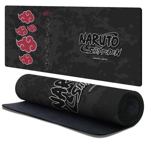 Naruto Shippuden Graphics Akatsuki Logotype Gaming Office Desk PC Keyboard Mouse Mat Pad 37.4 x 15.75 x 0.16 inches (900 x 400 mm) - XL