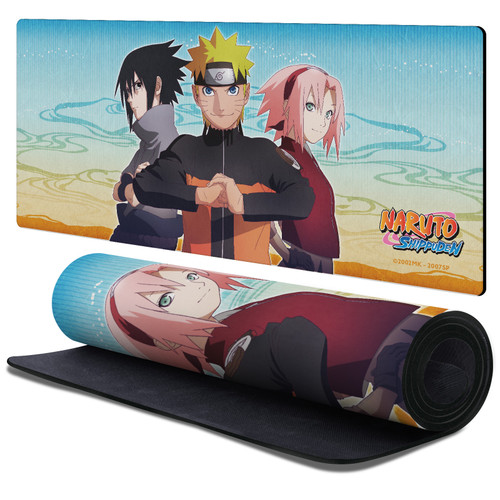 Naruto Shippuden Graphics Team 7 Banner Gaming Office Desk PC Keyboard Mouse Mat Pad 37.4 x 15.75 x 0.16 inches (900 x 400 mm) - XL