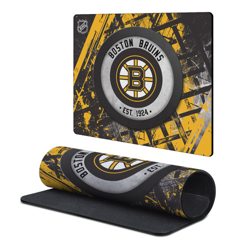 NHL Boston Bruins Team Puck Gaming Office Desk PC Keyboard Mouse Mat Pad 9.84 x 11.81 x 0.12 inches (250 x 300 mm) - S