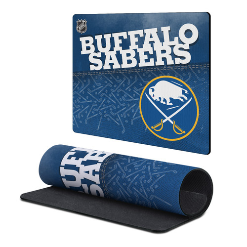 NHL Buffalo Sabres Team Word & Mark Gaming Office Desk PC Keyboard Mouse Mat Pad 9.84 x 11.81 x 0.12 inches (250 x 300 mm) - S