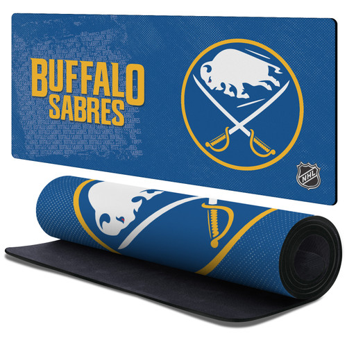 NHL Buffalo Sabres Team Logo Gaming Office Desk PC Keyboard Mouse Mat Pad 37.4 x 15.75 x 0.16 inches (900 x 400 mm) - XL