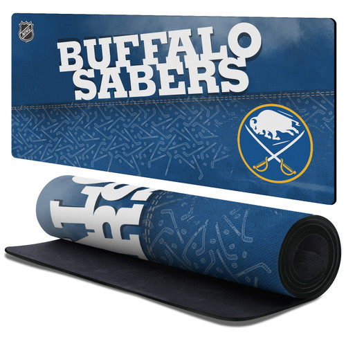 NHL Buffalo Sabres Team Word & Mark Gaming Office Desk PC Keyboard Mouse Mat Pad 37.4 x 15.75 x 0.16 inches (900 x 400 mm) - XL