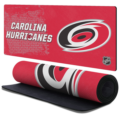 NHL Carolina Hurricanes Team Logo Gaming Office Desk PC Keyboard Mouse Mat Pad 37.4 x 15.75 x 0.16 inches (900 x 400 mm) - XL