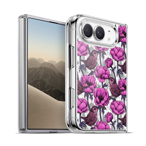Katerina Kirilova Floral Patterns Wrens In Anemone Garden Soft Gel Case for Apple iPhone Duo