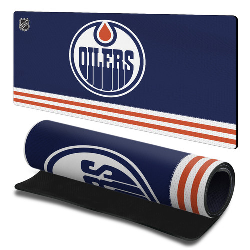 NHL Edmonton Oilers Team Uniform Gaming Office Desk PC Keyboard Mouse Mat Pad 23.62 x 11.81 x 0.12 inches (600 x 300 mm) - L