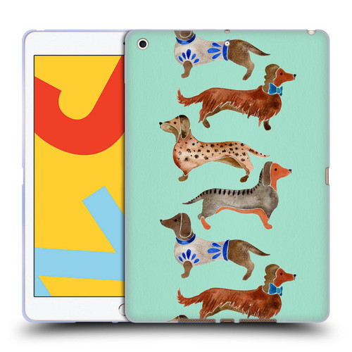 Cat Coquillette Animals Blue Dachshunds Soft Gel Case for Apple iPad 10.2 2019/2020/2021