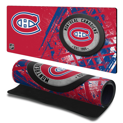 NHL Montreal Canadiens Team Puck Gaming Office Desk PC Keyboard Mouse Mat Pad 23.62 x 11.81 x 0.12 inches (600 x 300 mm) - L