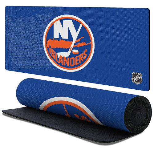 NHL New York Islanders Team Logo Gaming Office Desk PC Keyboard Mouse Mat Pad 37.4 x 15.75 x 0.16 inches (900 x 400 mm) - XL