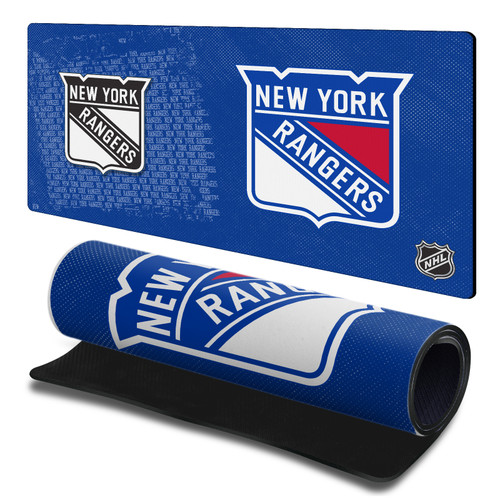 NHL New York Rangers Team Logo Gaming Office Desk PC Keyboard Mouse Mat Pad 23.62 x 11.81 x 0.12 inches (600 x 300 mm) - L