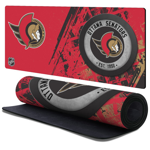 NHL Ottawa Senators Team Puck Gaming Office Desk PC Keyboard Mouse Mat Pad 37.4 x 15.75 x 0.16 inches (900 x 400 mm) - XL