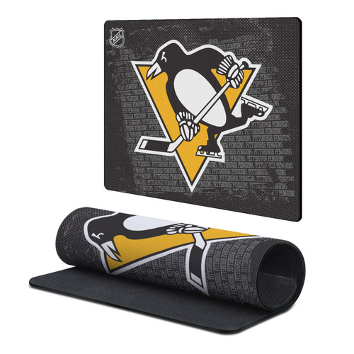 NHL Pittsburgh Penguins Team Logo Gaming Office Desk PC Keyboard Mouse Mat Pad 9.84 x 11.81 x 0.12 inches (250 x 300 mm) - S