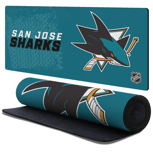 NHL San Jose Sharks Team Logo Gaming Office Desk PC Keyboard Mouse Mat Pad 37.4 x 15.75 x 0.16 inches (900 x 400 mm) - XL