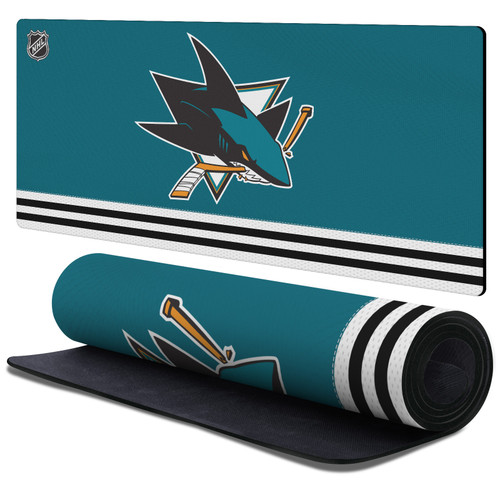 NHL San Jose Sharks Team Uniform Gaming Office Desk PC Keyboard Mouse Mat Pad 37.4 x 15.75 x 0.16 inches (900 x 400 mm) - XL