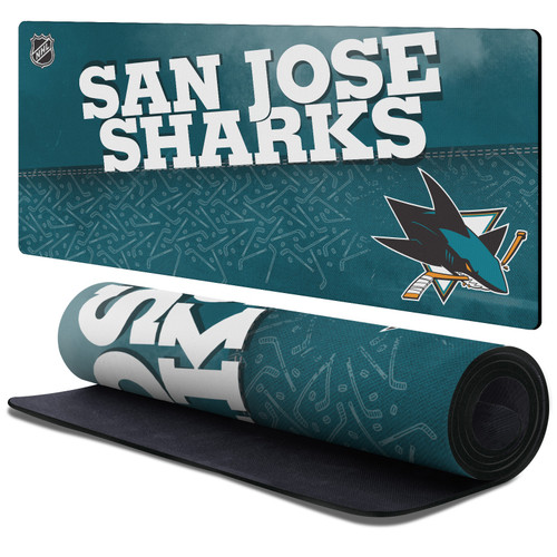 NHL San Jose Sharks Team Word & Mark Gaming Office Desk PC Keyboard Mouse Mat Pad 37.4 x 15.75 x 0.16 inches (900 x 400 mm) - XL