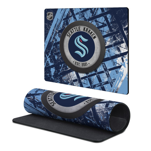 NHL Seattle Kraken Team Puck Gaming Office Desk PC Keyboard Mouse Mat Pad 9.84 x 11.81 x 0.12 inches (250 x 300 mm) - S