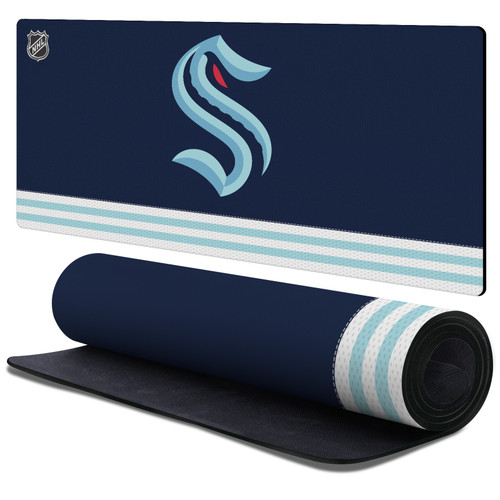 NHL Seattle Kraken Team Uniform Gaming Office Desk PC Keyboard Mouse Mat Pad 37.4 x 15.75 x 0.16 inches (900 x 400 mm) - XL