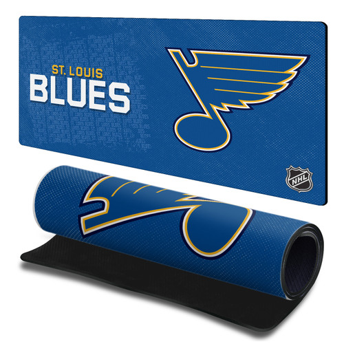 NHL St Louis Blues Team Logo Gaming Office Desk PC Keyboard Mouse Mat Pad 23.62 x 11.81 x 0.12 inches (600 x 300 mm) - L