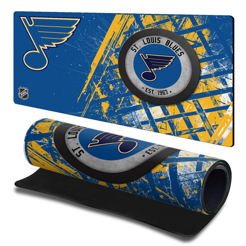 NHL St Louis Blues Team Puck Gaming Office Desk PC Keyboard Mouse Mat Pad 23.62 x 11.81 x 0.12 inches (600 x 300 mm) - L