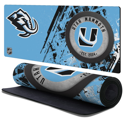 NHL Utah Mammoth Team Puck Gaming Office Desk PC Keyboard Mouse Mat Pad 37.4 x 15.75 x 0.16 inches (900 x 400 mm) - XL