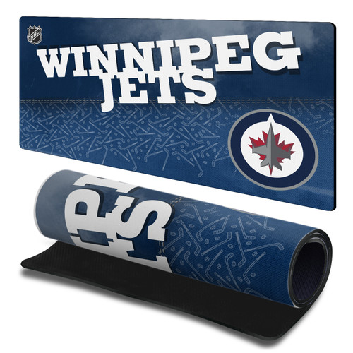 NHL Winnipeg Jets Team Word & Mark Gaming Office Desk PC Keyboard Mouse Mat Pad 23.62 x 11.81 x 0.12 inches (600 x 300 mm) - L