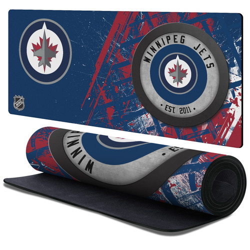 NHL Winnipeg Jets Team Puck Gaming Office Desk PC Keyboard Mouse Mat Pad 37.4 x 15.75 x 0.16 inches (900 x 400 mm) - XL