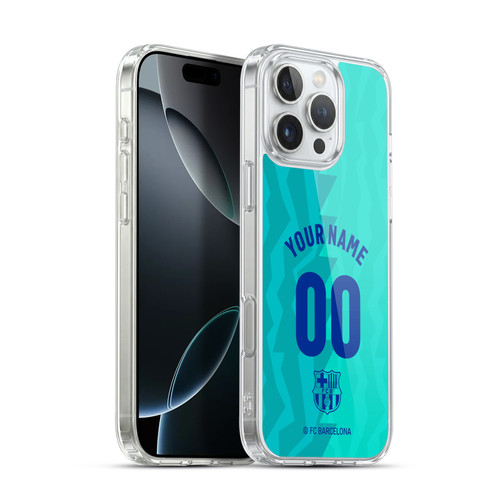 Custom Customised Personalised FC Barcelona 2026/27 Crest Kit Third Soft Gel Case for Apple iPhone 16 Pro Max & MagSafe