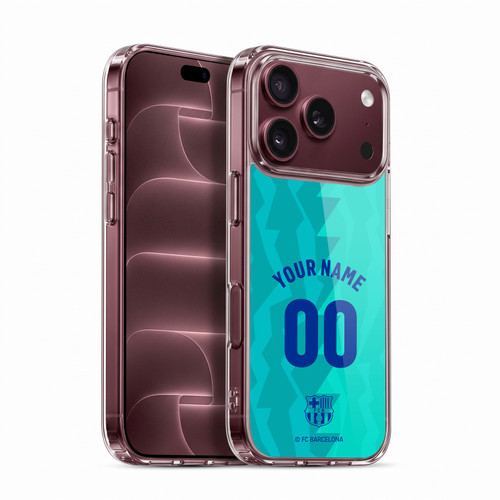 Custom Customised Personalised FC Barcelona 2026/27 Crest Kit Third Soft Gel Case for Apple iPhone 18 Pro