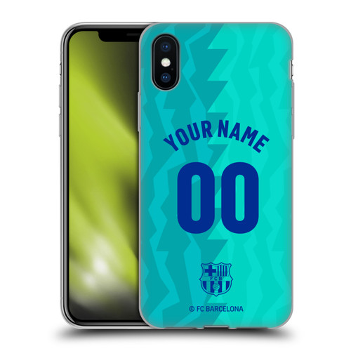 Custom Customised Personalised FC Barcelona 2026/27 Crest Kit Third Soft Gel Case for Apple iPhone X / iPhone XS & MagSafe