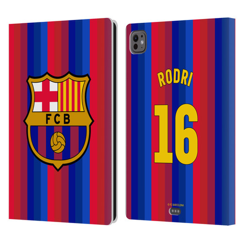 FC Barcelona 2026/27 Players Home Kit Rodri Leather Book Wallet Case Cover For Apple iPad Pro 11 M4/M5 2024/2025