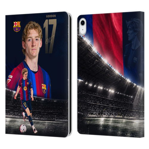 FC Barcelona 2026/27 First Team Anthony Gordon Leather Book Wallet Case Cover For Apple iPad 10.9 2022/2025