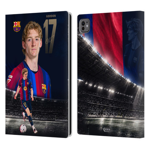 FC Barcelona 2026/27 First Team Anthony Gordon Leather Book Wallet Case Cover For Apple iPad Pro 11 M4/M5 2024/2025