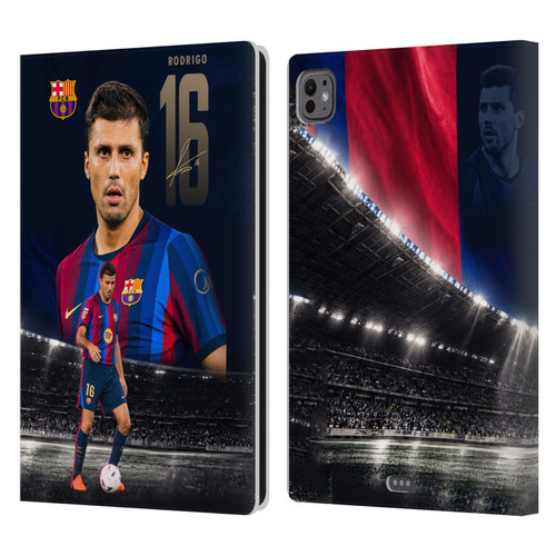 FC Barcelona 2026/27 First Team Rodri Leather Book Wallet Case Cover For Apple iPad Pro 11 M4/M5 2024/2025