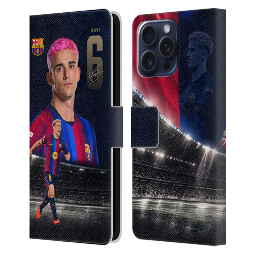 FC Barcelona 2026/27 First Team Gavi Leather Book Wallet Case Cover For Samsung Galaxy S25 FE