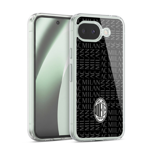 AC Milan Crest Patterns Black And Grey Soft Gel Case for Google Pixel 10a
