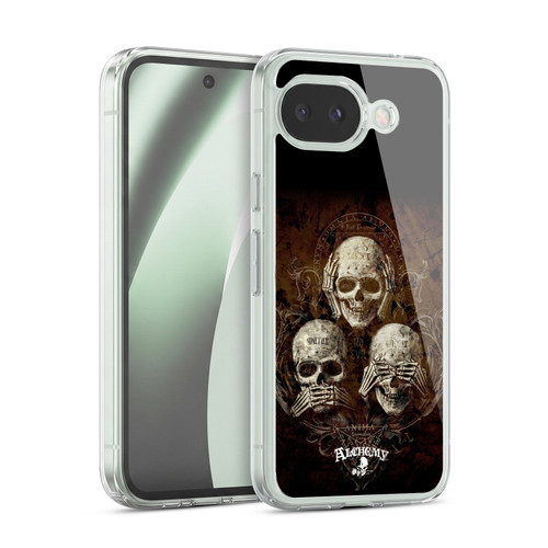 Alchemy Gothic Skull No Evil Three Skull Soft Gel Case for Google Pixel 10a