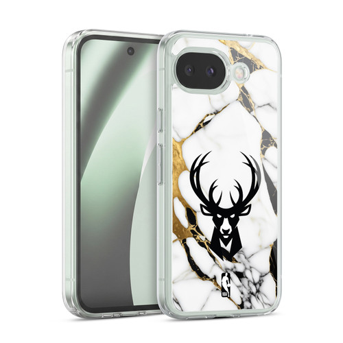 NBA Milwaukee Bucks White Marble Soft Gel Case for Google Pixel 10a
