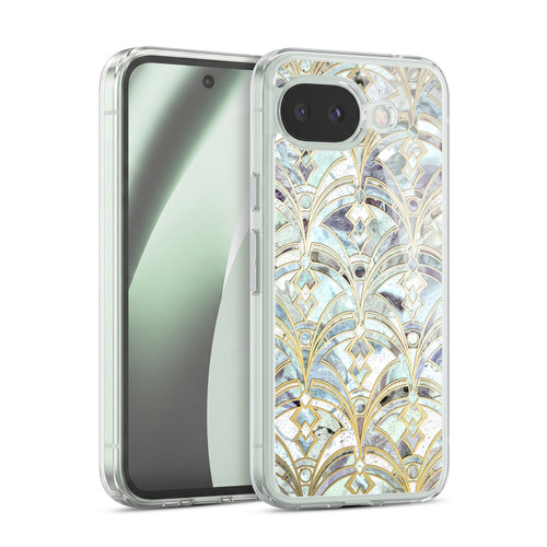 Micklyn Le Feuvre Marble Patterns Pale Bright Mint And Sage Art Deco Marbling Soft Gel Case for Google Pixel 10a
