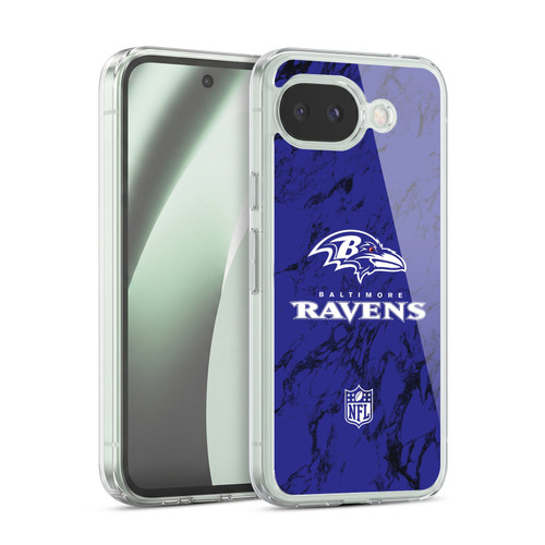NFL Baltimore Ravens Graphics Coloured Marble Soft Gel Case for Google Pixel 10a