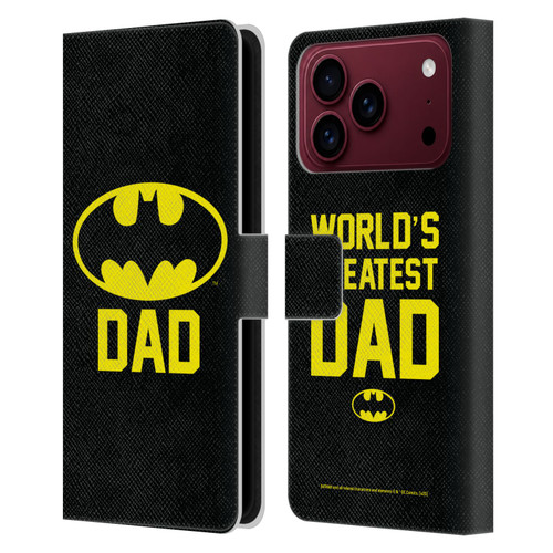 Batman DC Comics Logos Batdad Leather Book Wallet Case Cover For Apple iPhone 18 Pro Max