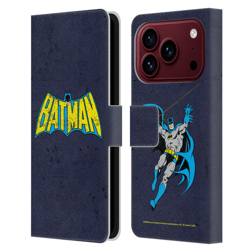 Batman DC Comics Logos Classic Distressed Leather Book Wallet Case Cover For Apple iPhone 18 Pro