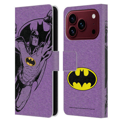 Batman DC Comics Logos Purple Leather Book Wallet Case Cover For Apple iPhone 18 Pro