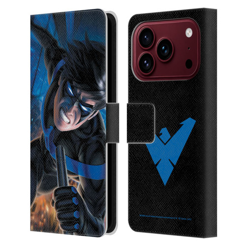 Batman DC Comics Nightwing Blue Logo Suit #60 2019 Leather Book Wallet Case Cover For Apple iPhone 18 Pro