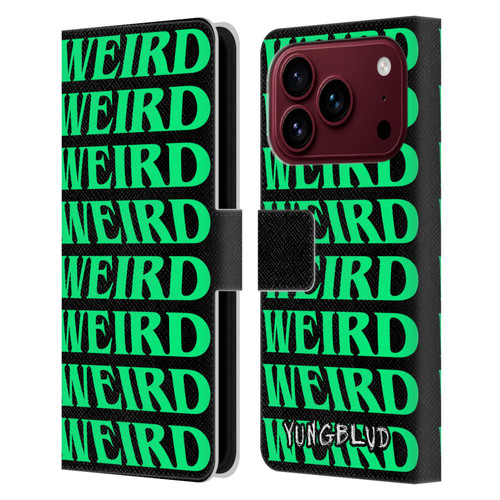 Yungblud Graphics Weird! Text Leather Book Wallet Case Cover For Apple iPhone 18 Pro