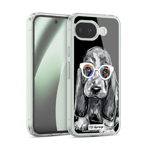 P.D. Moreno Black And White Dogs Basset Hound Soft Gel Case for Google Pixel 10a