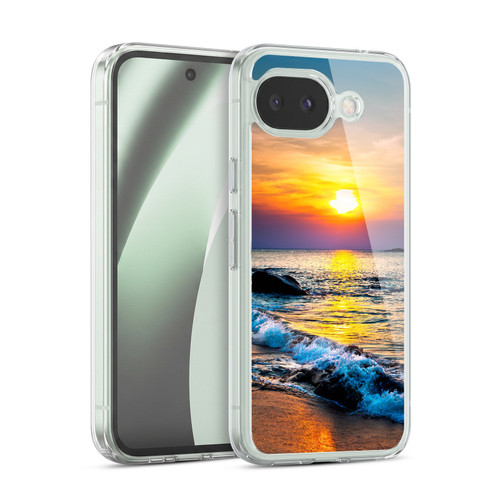 Head Case Designs Beautiful Beaches Colourful Sunset Over The Sea Soft Gel Case for Google Pixel 10a