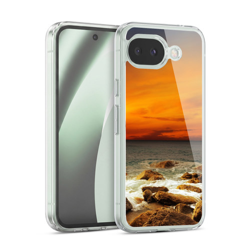 Head Case Designs Beautiful Beaches Red Sky Rocky Seashore Soft Gel Case for Google Pixel 10a