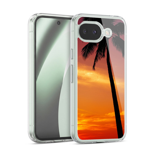 Head Case Designs Beautiful Beaches Tropical Sunset Under The Red Sky Soft Gel Case for Google Pixel 10a