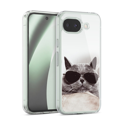 Head Case Designs Cats Grey British Cat In Sunnies Soft Gel Case for Google Pixel 10a