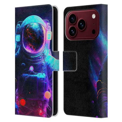 Wumples Cosmic Arts Astronaut Leather Book Wallet Case Cover For Apple iPhone 18 Pro